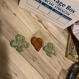 ⭐️2/$20 Lot of 3 vintage glass catch all trays